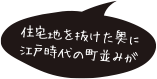 住宅地を抜けた奥に江戸時代の町並みが