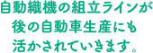 自動織機の組立ラインが後の自動車生産にも活かされていきます。