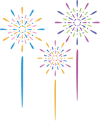 1,000発の花火イラスト