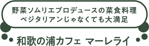 野菜ソムリエプロデュースの菜食料理ベジタリアンじゃなくても大満足。和歌の浦カフェ マーレライ